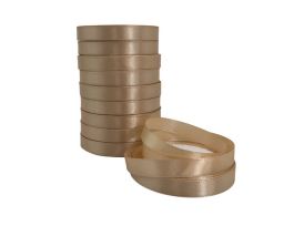 Лента атлас, 12 ммx25 ярд, набор (10 шт) Карамельный