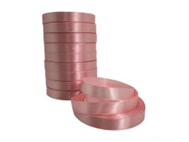 Лента атлас, 12 ммx25 ярд, набор (10 шт) Персиковый-розовый