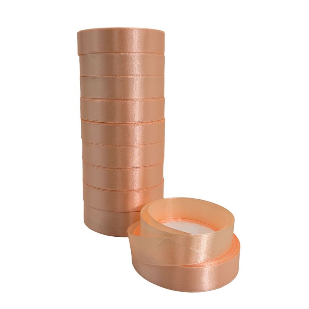 Лента атлас, 20 ммx25 ярд, набор (10 шт) Лососевый