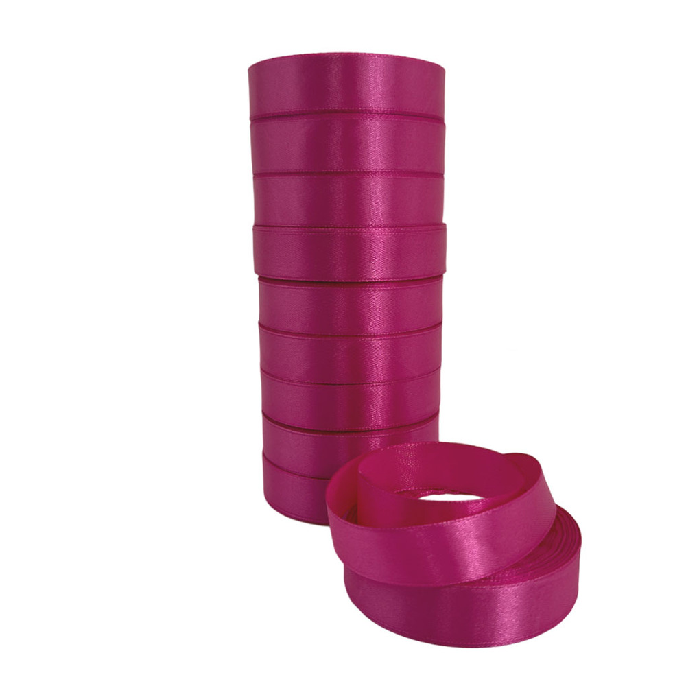 Лента атлас, 20 ммx25 ярд, набор (10 шт) Ягодный