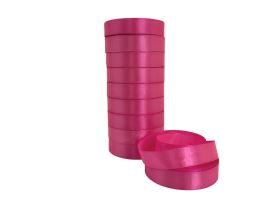 Лента атлас, 20 ммx25 ярд, набор (10 шт) Темно-розовый