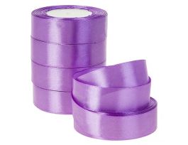 Лента атлас, 25 ммx25 ярд, набор (5 шт) Темно-фиолетовый