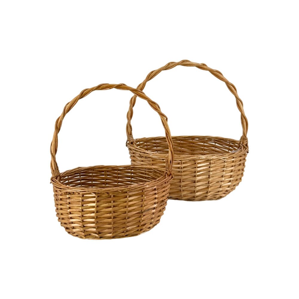 Корзина плетеная (ива), 31x24xH13/34 см, 26x20xH11/30 см, набор (2 шт) Натуральный