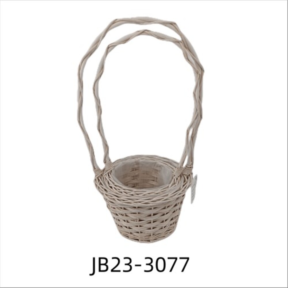 Корзина плетеная (ива), D20xH13/42 см, D15xH11/38 см, набор (2 шт) Белый