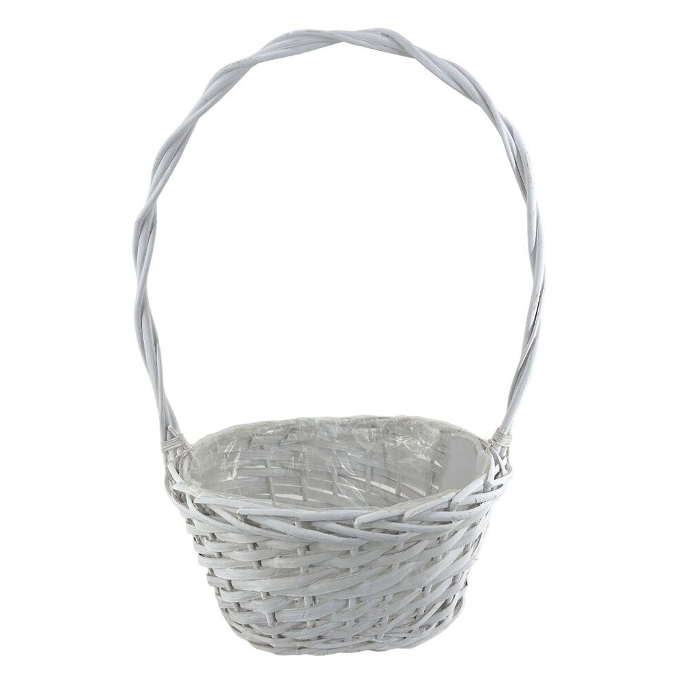 Корзина плетеная (ива), 28x23xH15/50 см Белый