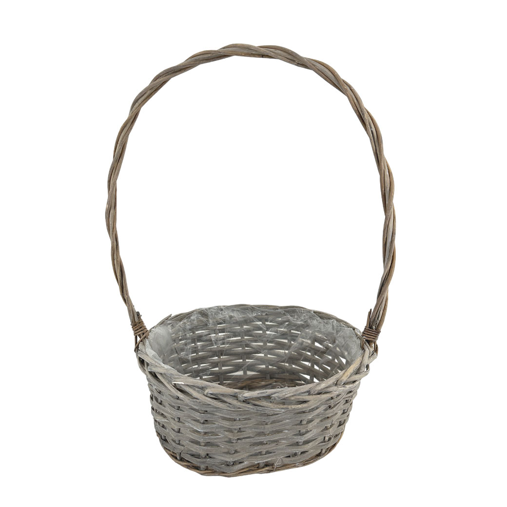 Корзина плетеная (ива), 27x22xH13/48 см Серый
