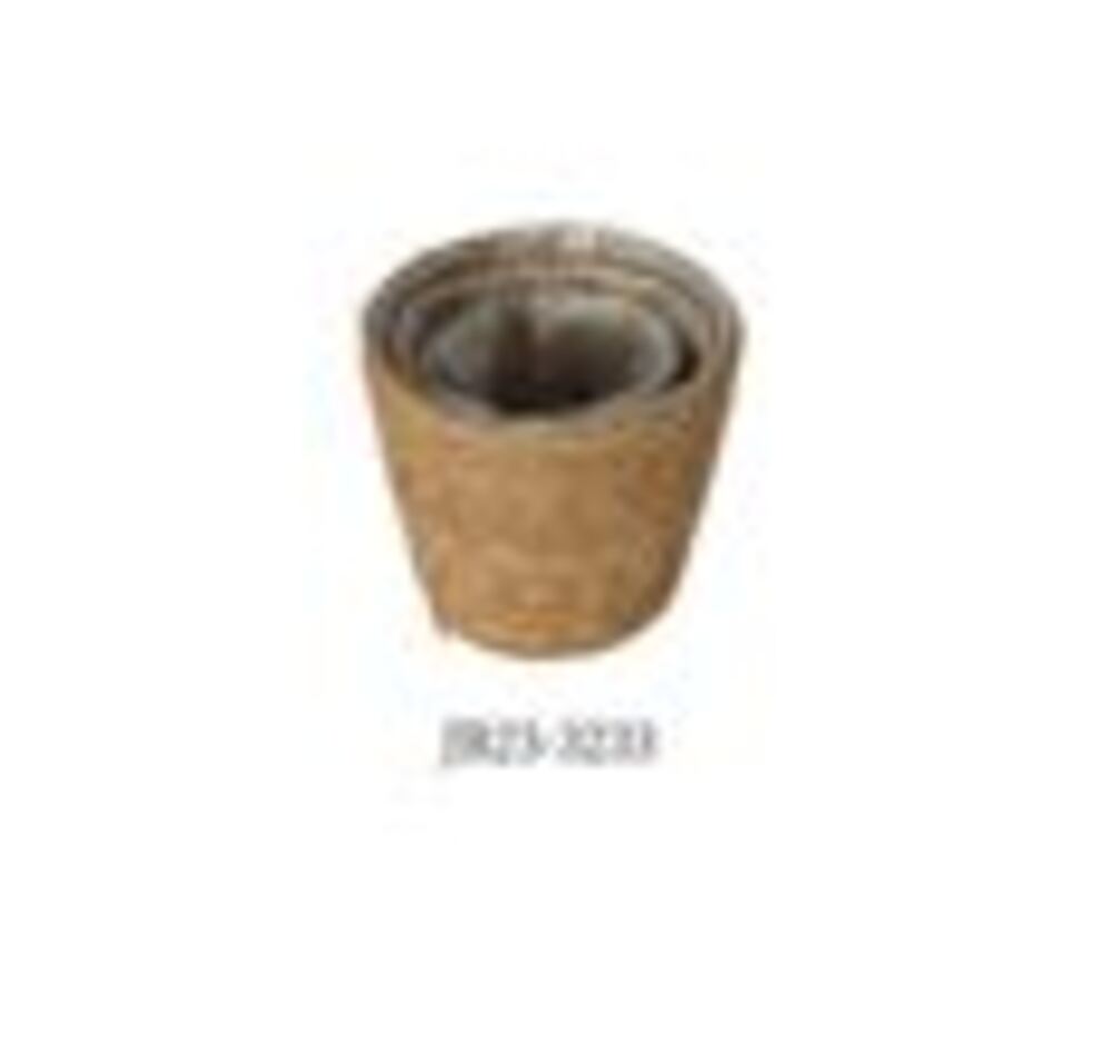 Кашпо плетеное (водоросли), D22xH18 см - D15xH14 см, набор (3 шт) Натуральный