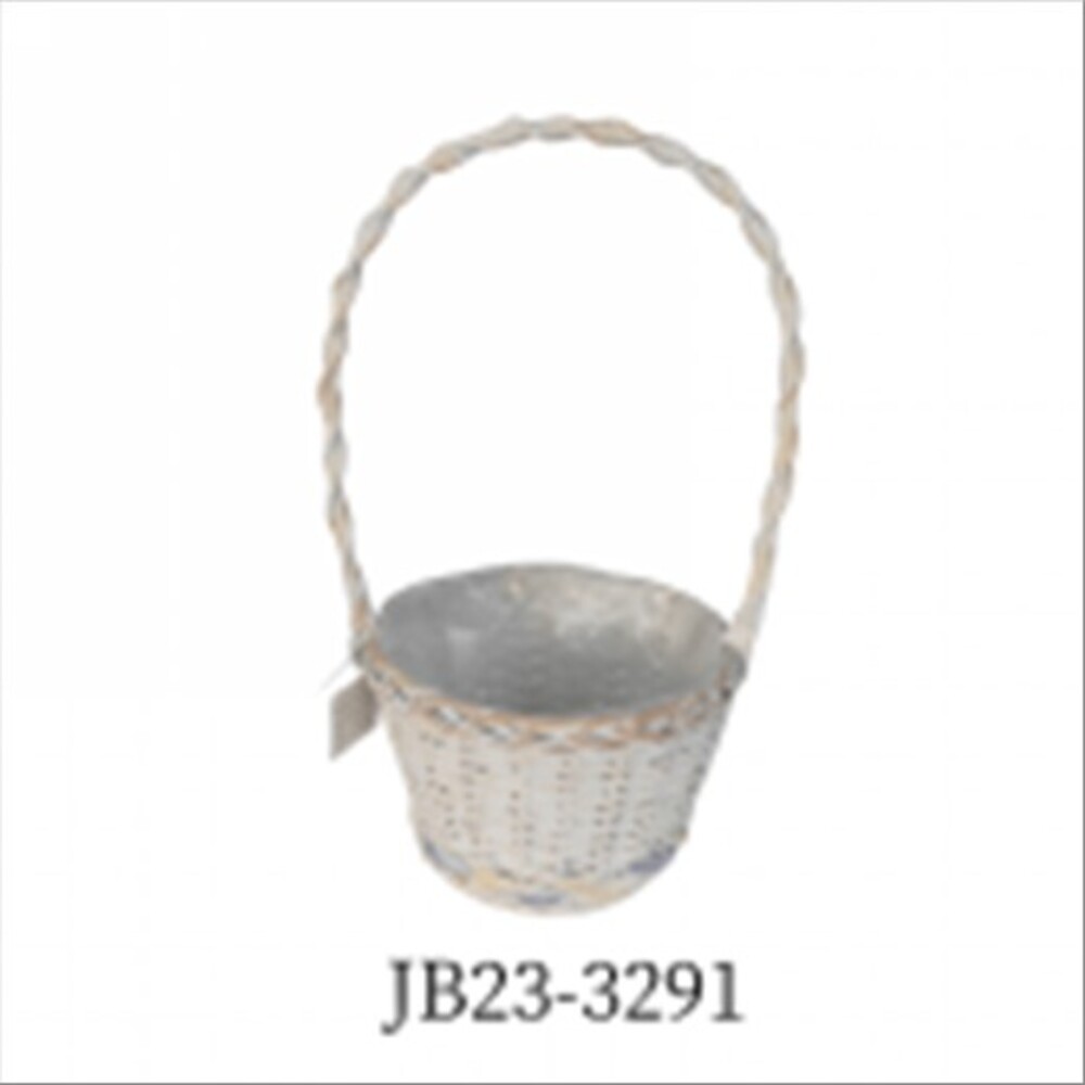 Корзина плетеная (ива), D28хH18/53 см Белый