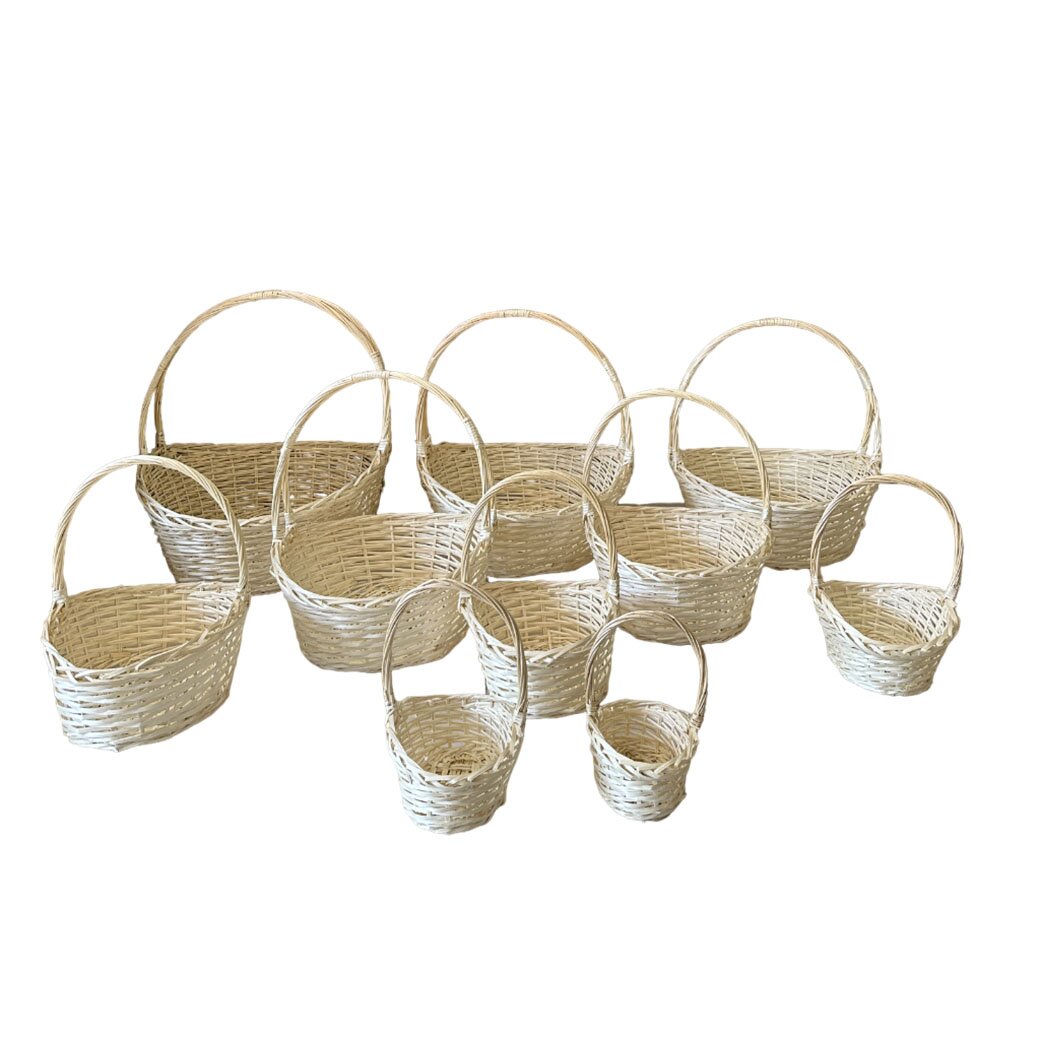 Корзина плетеная (ива), 87x43xH37/82 см - 24x18xH13/31 см, набор (10 шт) Натуральный