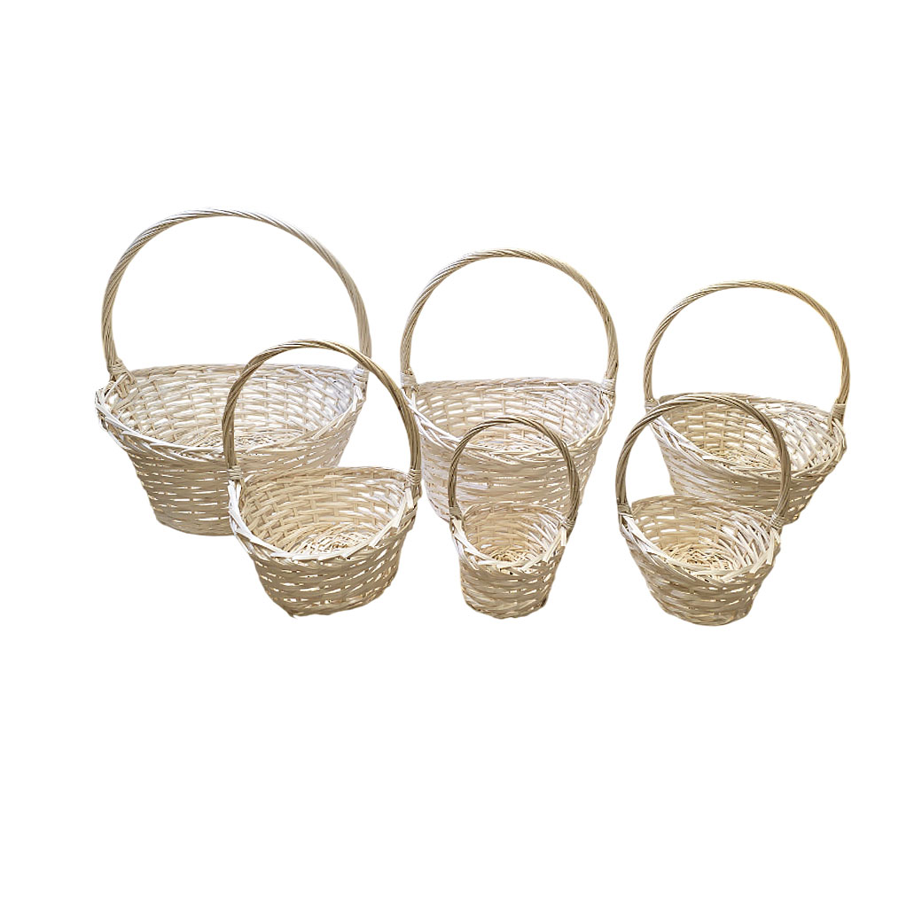 Корзина плетеная (ива), 56x48xH26/60 см - 24x18xH13/31 см, набор (6 шт) Натуральный