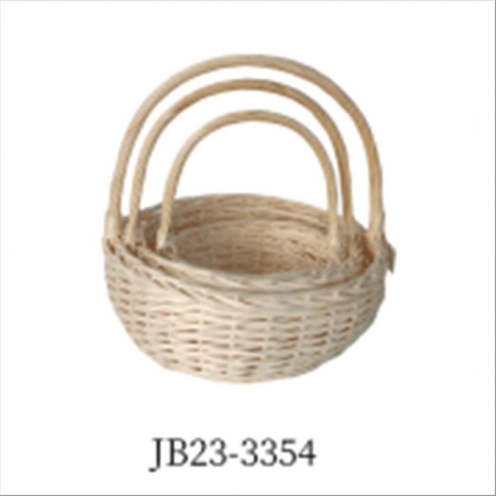 Корзина плетеная (ива), D48xH20/50 см - D31xH15/37 см, набор (3 шт) Натуральный