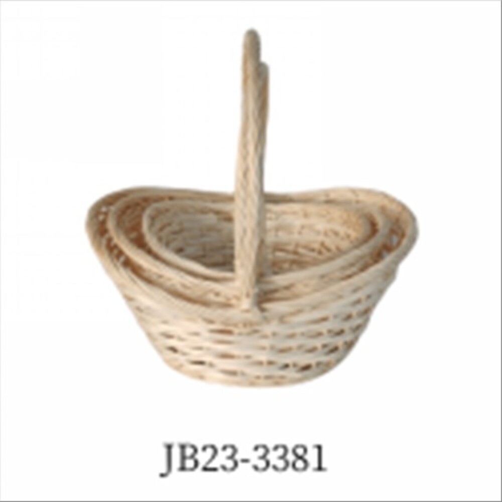 Корзина плетеная (ива), 40x32xH19/38 см - 28x22xH14/27 см, набор (3 шт) Натуральный