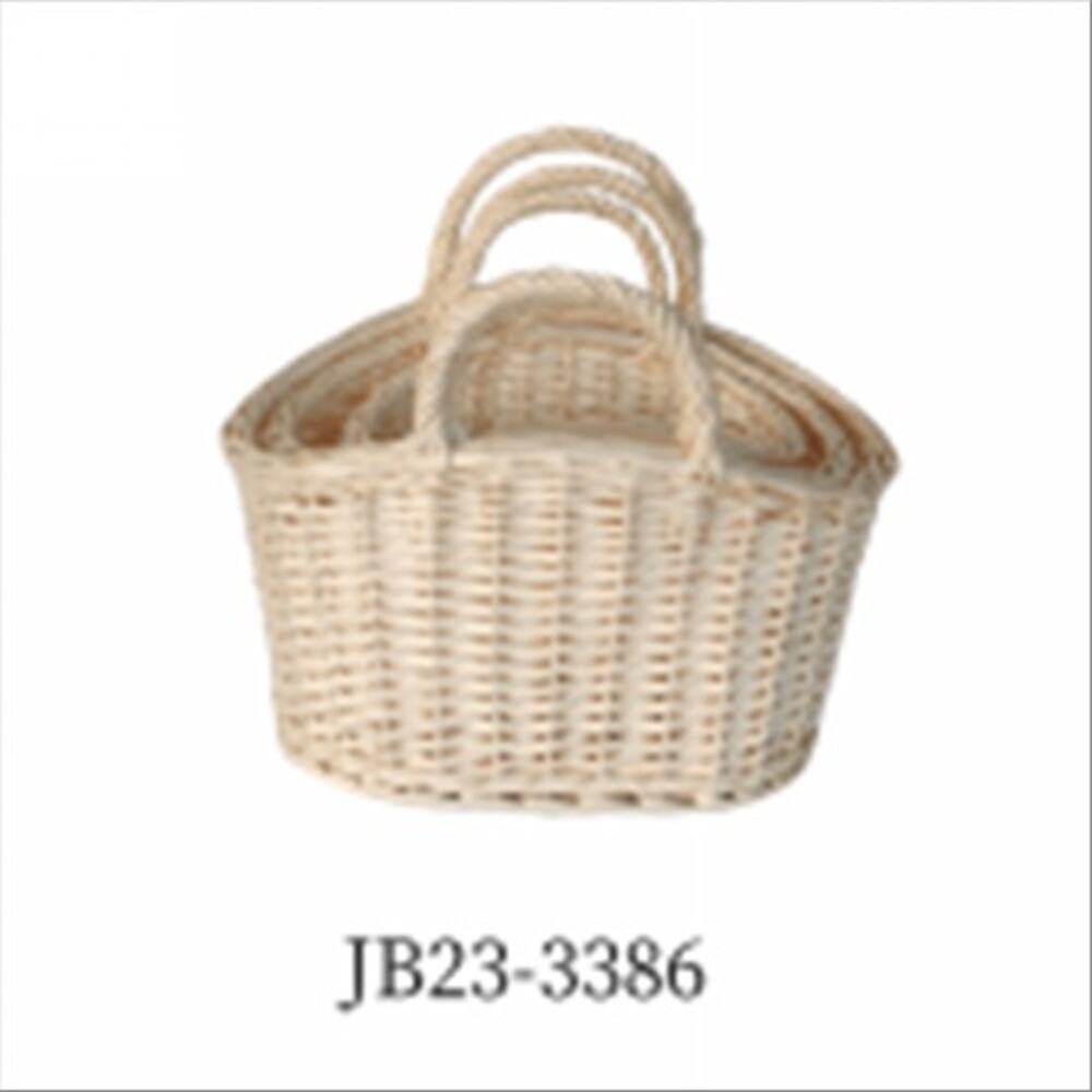 Корзина плетеная (ива), 38x26xH24/33 см - 26x17xH20/27 см, набор (3 шт) Натуральный