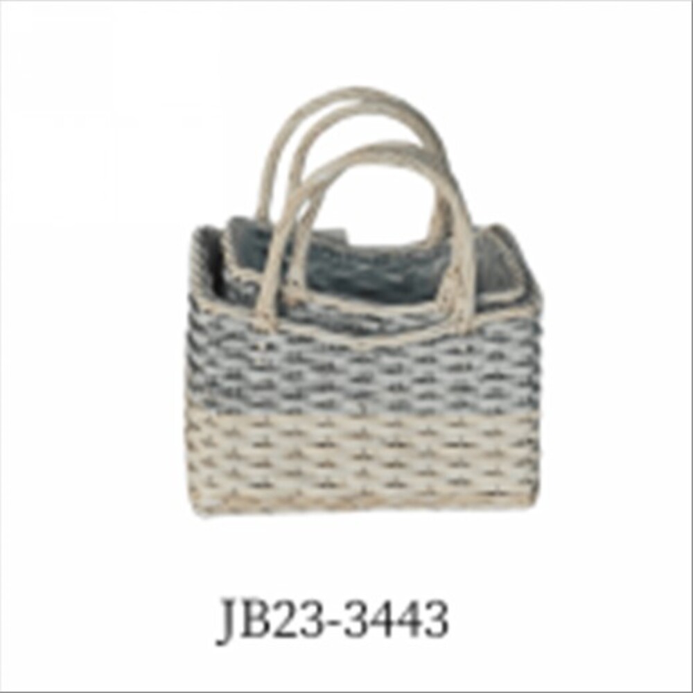 Корзина плетеная (ива), 27x17xH18/30 см, 24x13xH14/17 см, набор (2 шт) Серый