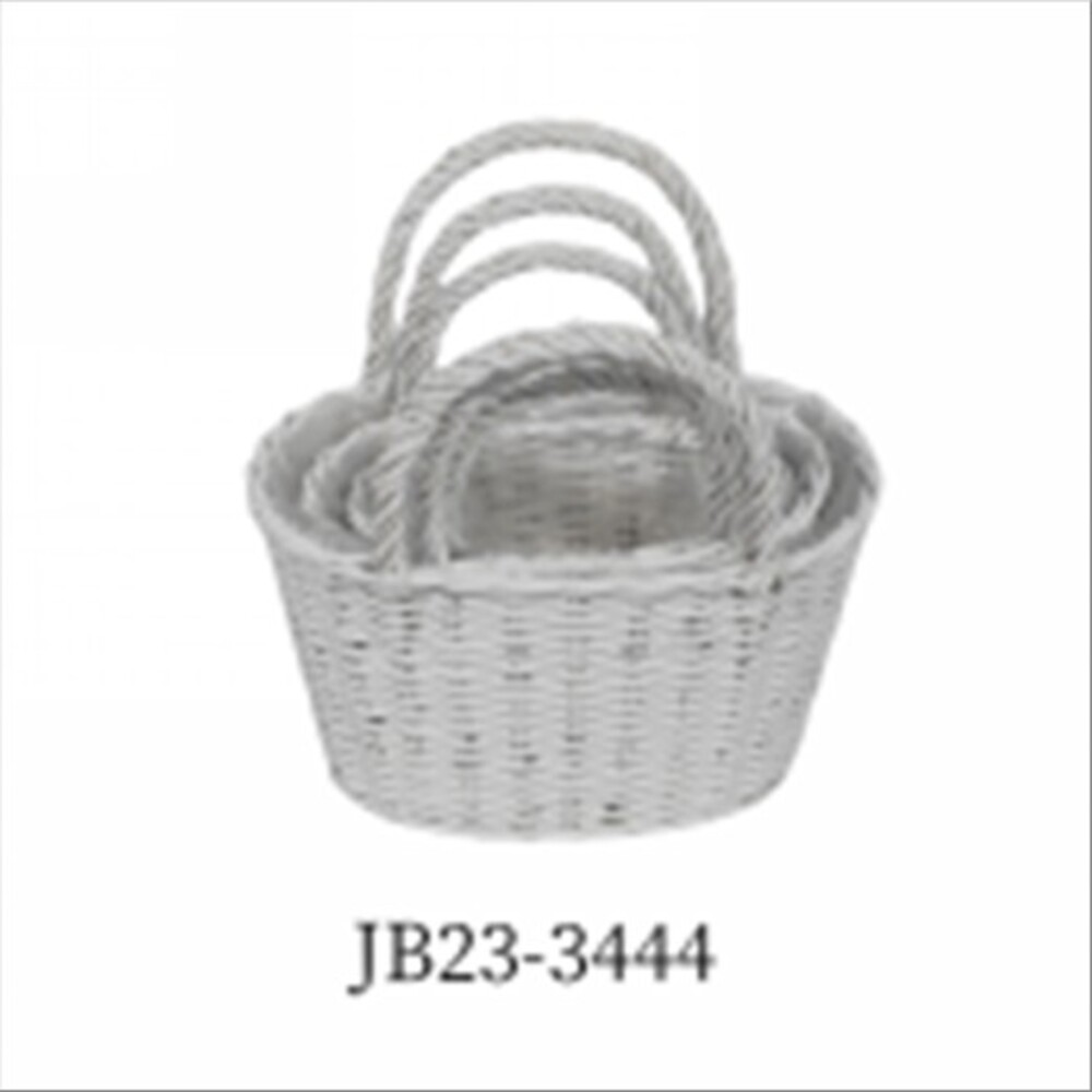 Корзина плетеная (ива), 30x20xH18/30 см - 21x12xH14/24 см, набор (3 шт) Белый