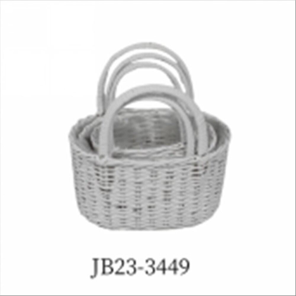 Корзина плетеная (ива), 27x20xH17/29 см - 20x13xH12/22 см, набор (3 шт) Белый