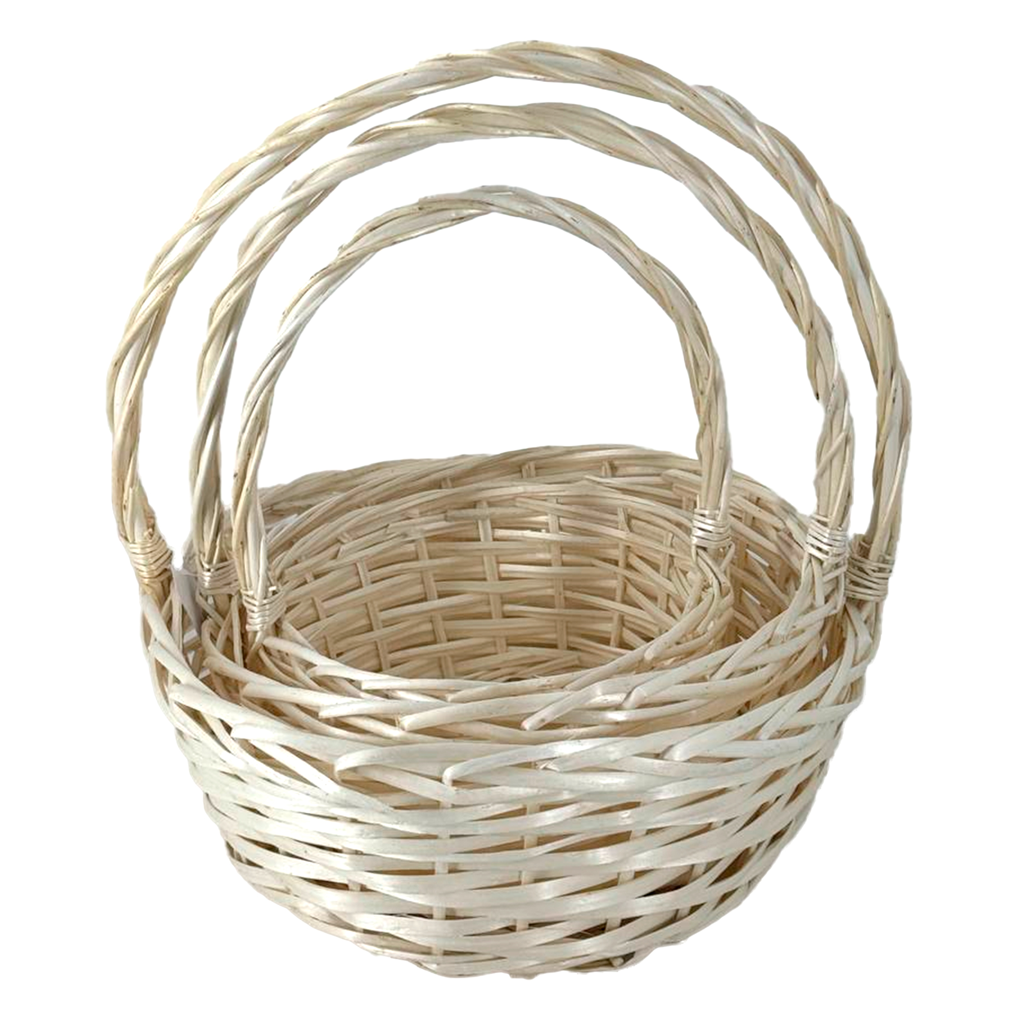 Корзина плетеная (ива),D26хH12/33 см - D40хH16/43 см , набор (3 шт) Натуральный