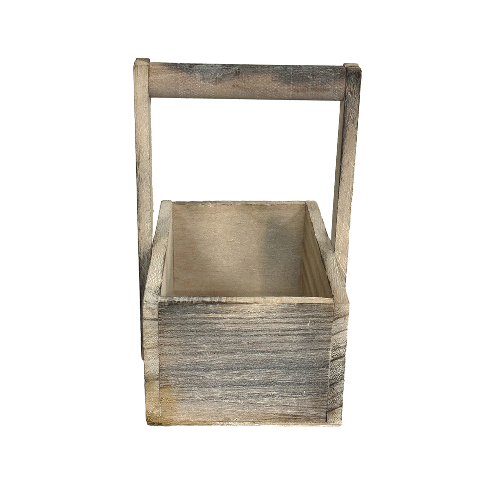 Ящик (дерево), 15х10хH7/17 см, с ручкой Натуральный