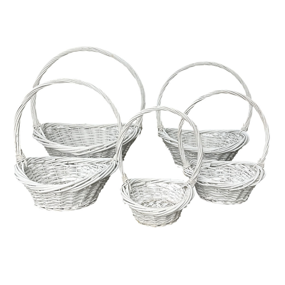 Корзина плетеная (ива), 20х24хH10/33 см - 52х48хH20/53 см, набор (5 шт) Натуральный