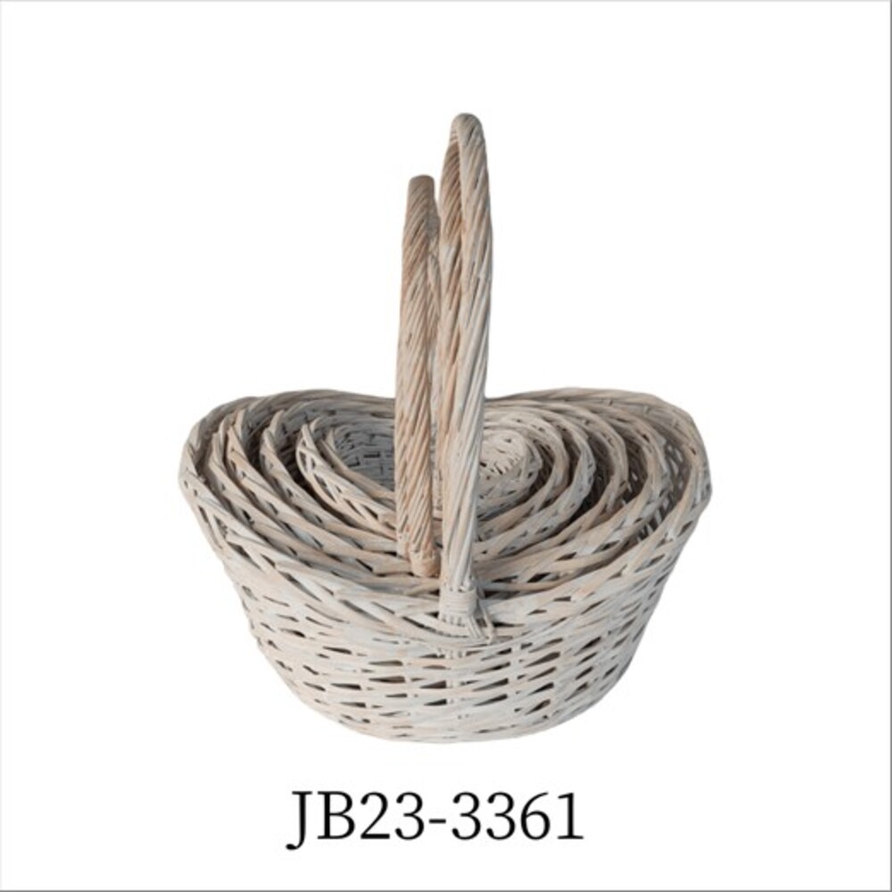 Корзина плетеная (ива), 57x50xH27/58 см - 29x26xH18/36 см, набор (5 шт) Белый