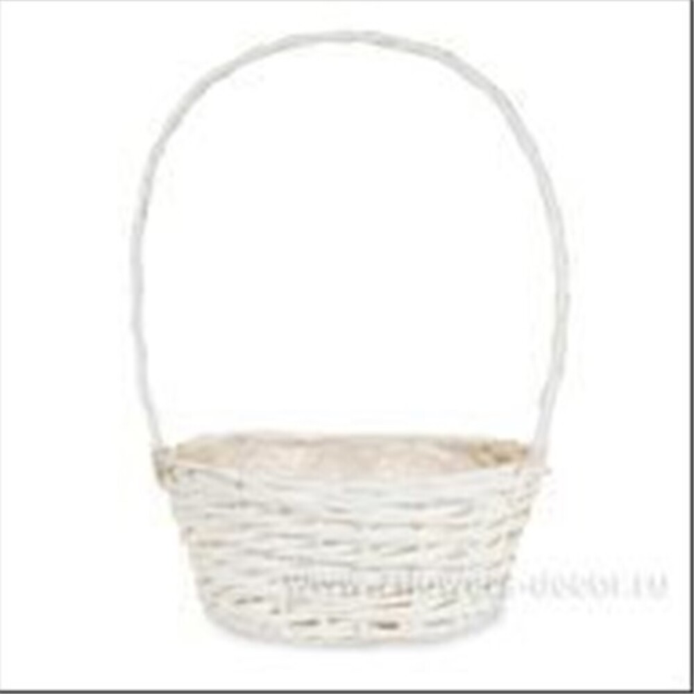 Корзина плетеная (ива), 36x27xH15/54 см Белый