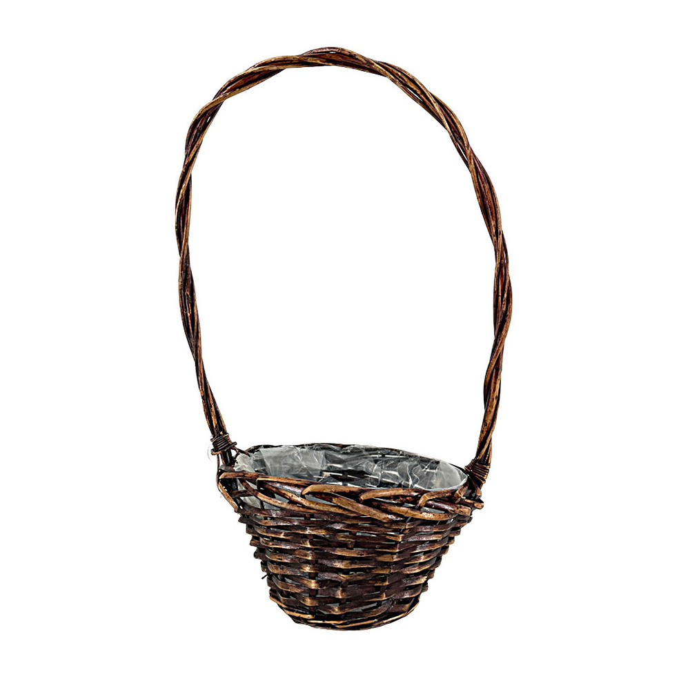 Корзина плетеная (ива), D25хH14/52 см Коричневый