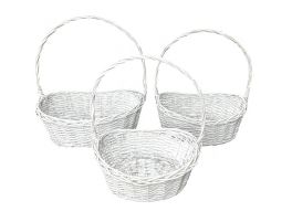 Корзина плетеная (ива), 52x40xH20/57 см - 37x29xH16/46 см, набор (3 шт) Белый