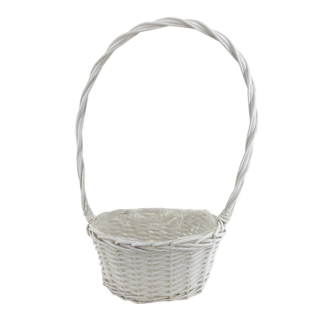 Корзина плетеная (ива), 26x19xH12/46 см Белый