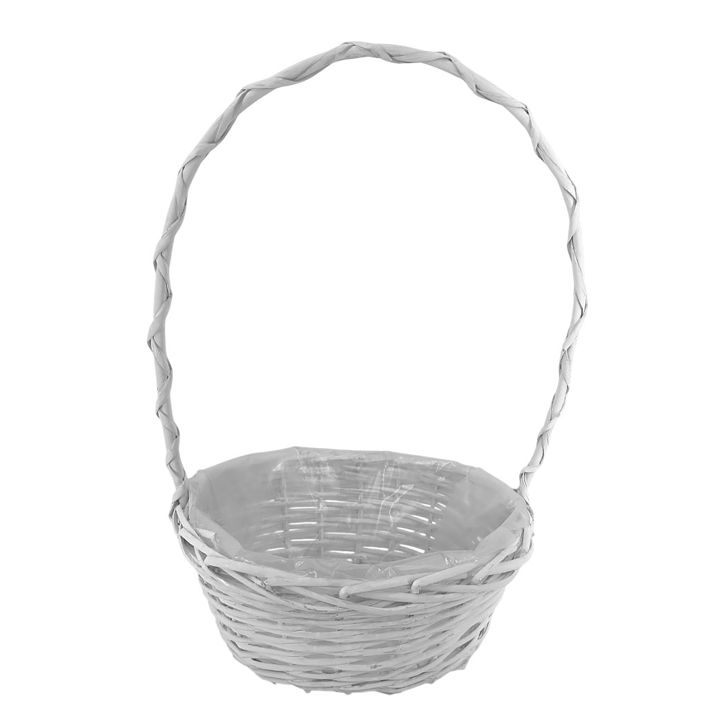 Корзина плетеная (ива), 28x24xH12/43 см Белый