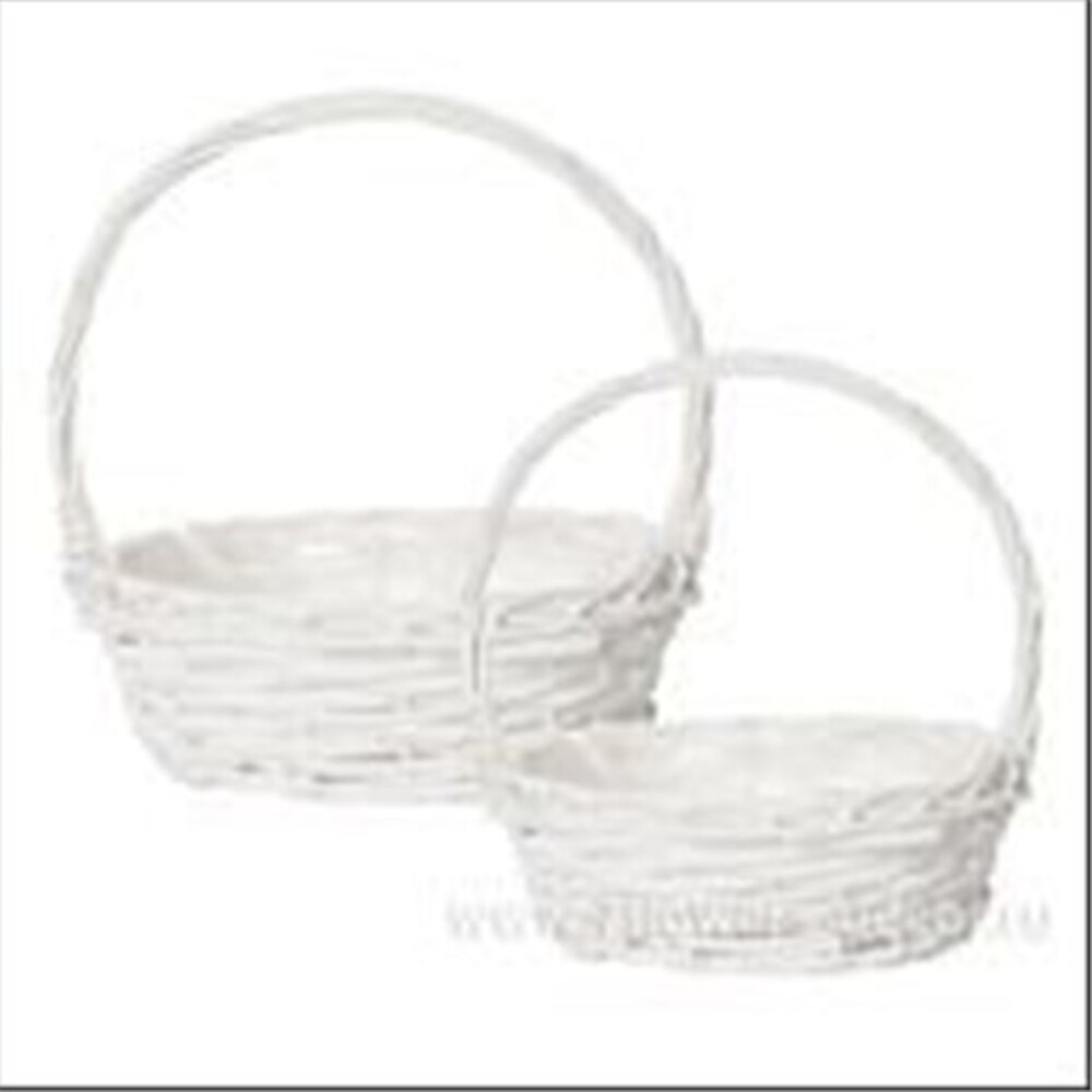 Корзина плетеная (ива), 36x31xH11,5/34 см, 30x26xH10/30 см, набор (2 шт) Белый