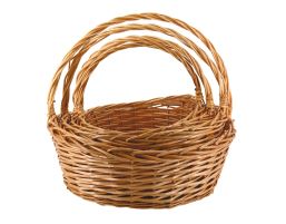 Корзина плетеная (ива), 52x43xH17/48 см - 34x27xH13/34 см, набор (4 шт) Натуральный
