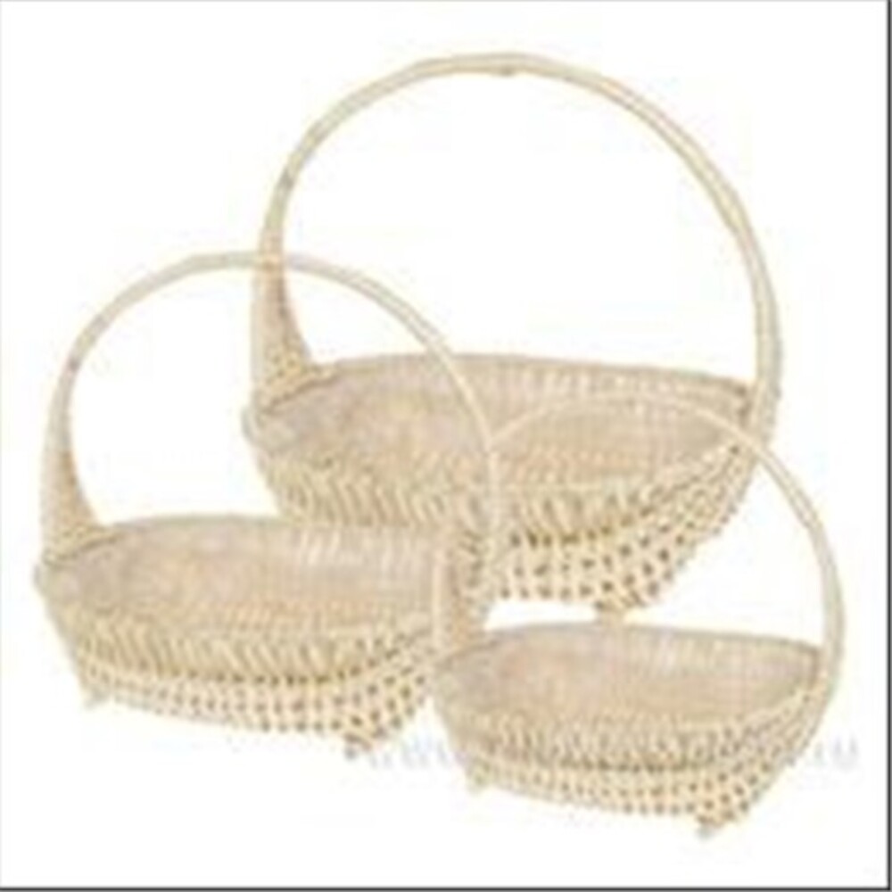 Корзина плетеная (ива), 38х32хH14/36 см, 33х28хH12/32 см, 28х24хH10/29 см, набор (3 шт) Натуральный