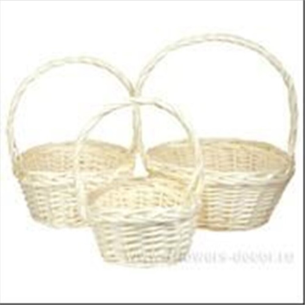 Корзина плетеная (ива), 22x15xH9/22 см - 31x24xH11/30 см, набор (3 шт) Натуральный