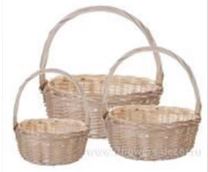 Корзина плетеная (ива), 44x37xH16/41 см - 28x23xH11/29 см, набор (3 шт) Натуральный