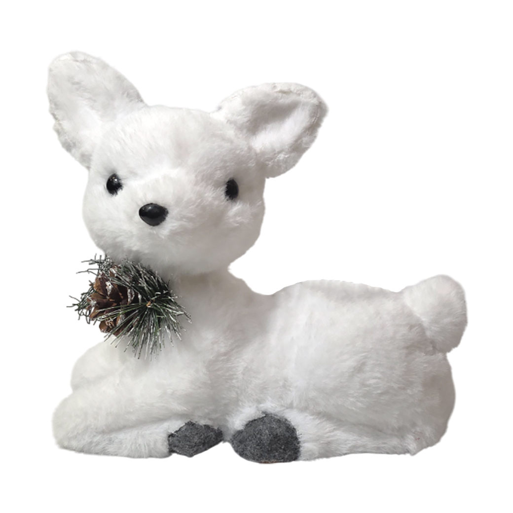 Фигурка "Олененок" (искусственный мех), 23х11хН21 см Белый