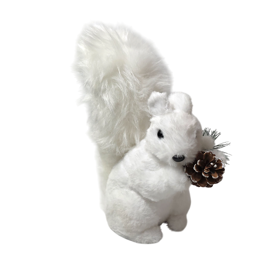 Фигурка "Белка" (искусственный мех), 21х10хН26 см Белый