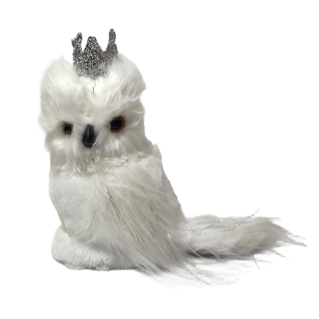 Фигура "Сова" (искусственный мех), 21х13хН20 см Белый