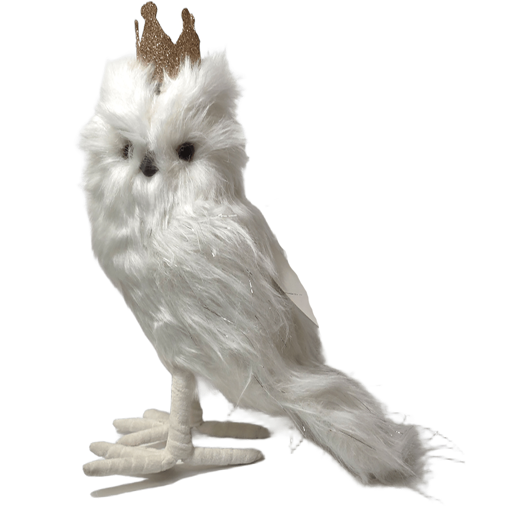 Фигура "Сова" (искусственный мех), 24х15хН33 см Белый
