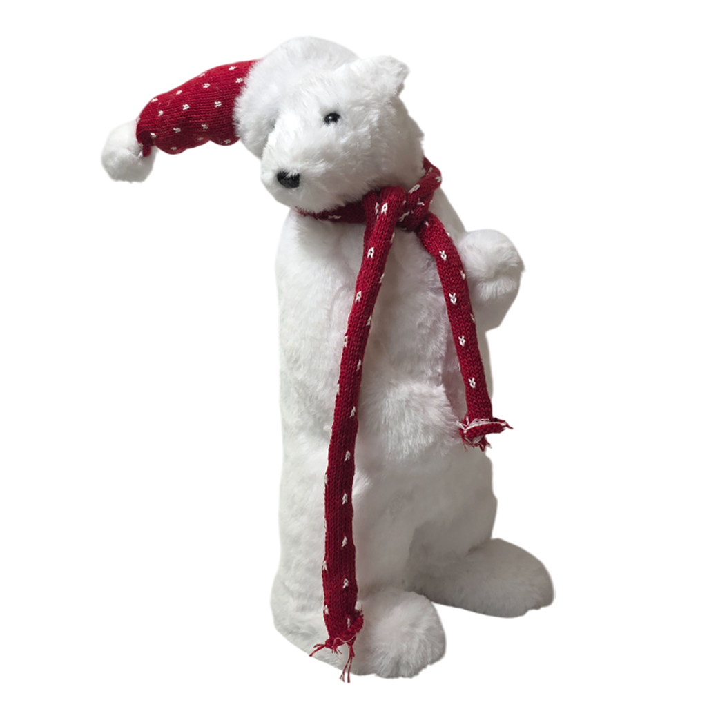 Фигура "Медведь" (искусственный мех), 15х17хН40 см Белый