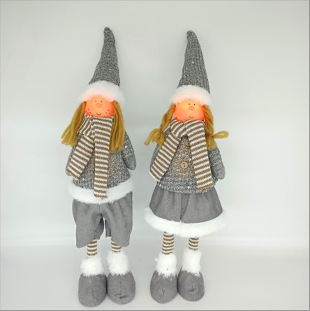 Фигура "Девочка" (ткань), 15х9,5хН70 см, в асс. Серый