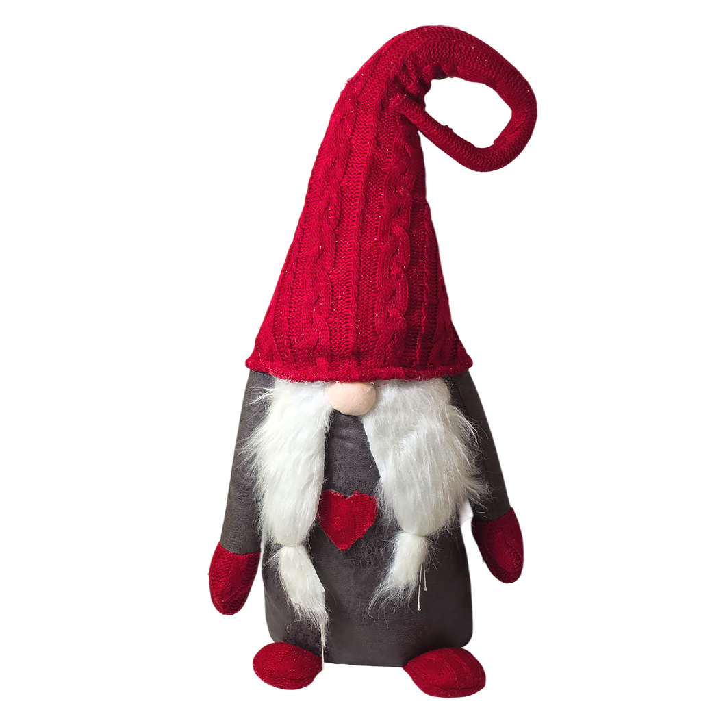 Фигура "Гном" (ткань), 35х23хН110 см, в асс. Красный-серый