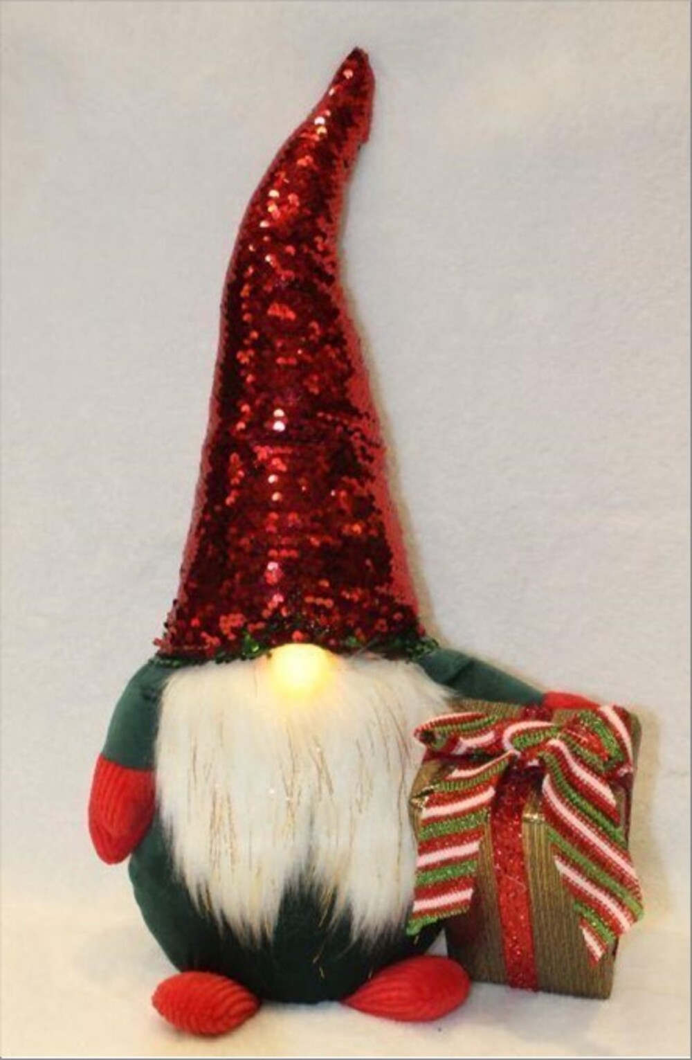 Фигура "Гном" (ткань), 22х12хН40 см Зеленый-красный
