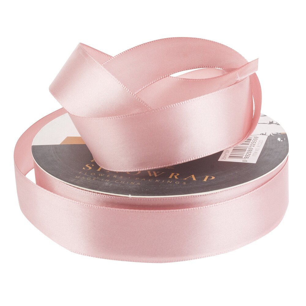 Лента атлас, 25 ммx35 ярд, плотная, на катушке Пудровый