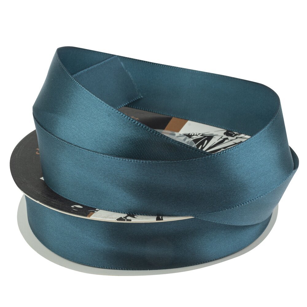 Лента атлас, 25 ммx35 ярд, плотная, на катушке Бирюзовый