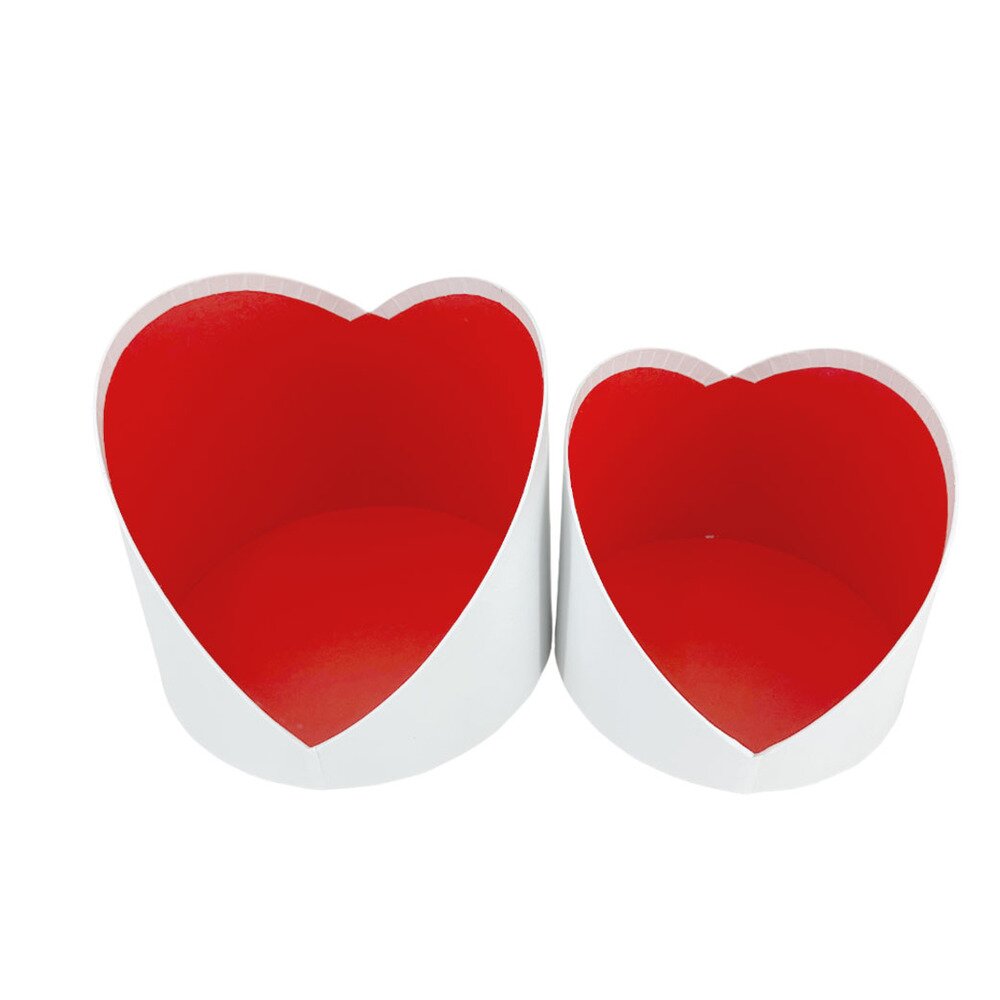 Коробка-кашпо "Сердце", D20xH16 см, D17xH13 см, набор (2 шт) Белый