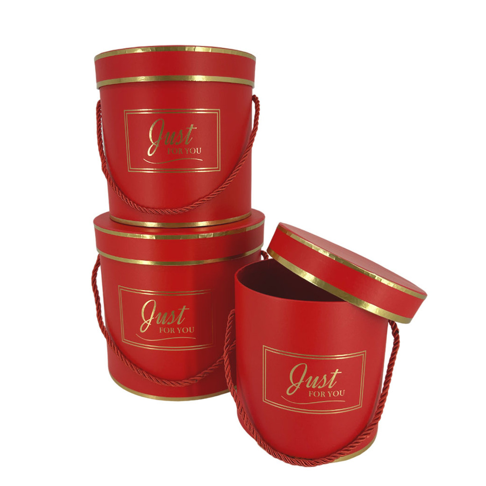 Коробка шляпная "Just for you", D20xH18,5 см, D17,5xH17 см, D14,5xH15 см, набор (3 шт), с крышкой Кр