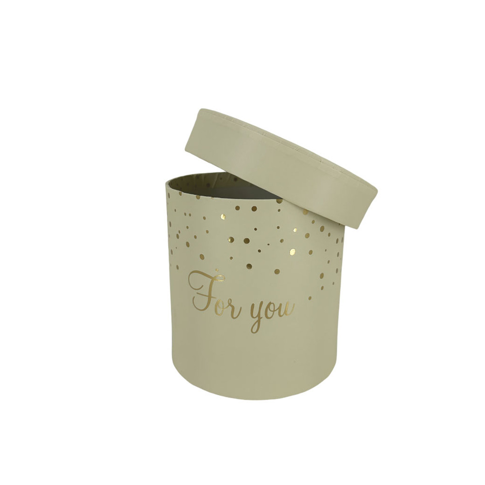 Коробка шляпная "For you", D12xH12 см Кремовый