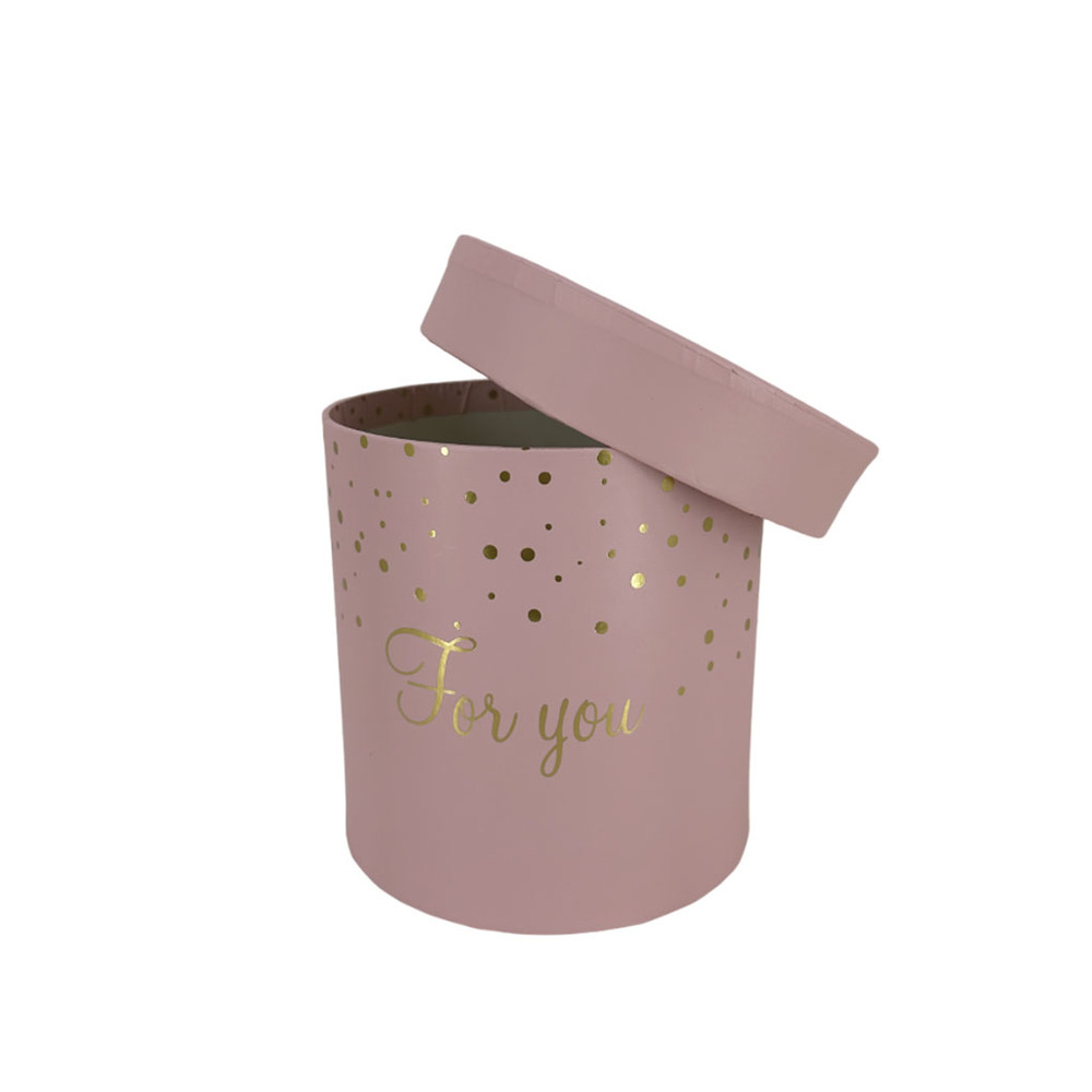 Коробка шляпная "For you", D12xH12 см Пудровый