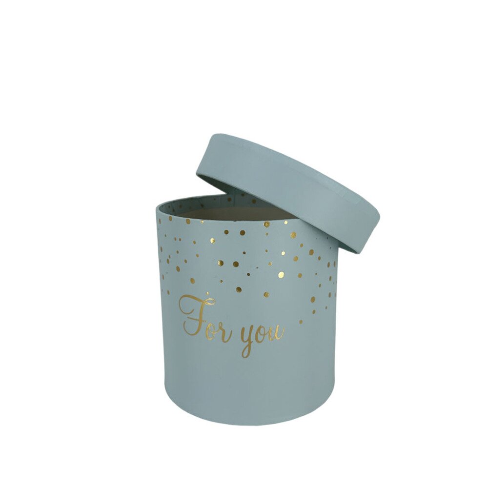 Коробка шляпная "For you", D12xH12 см Голубой