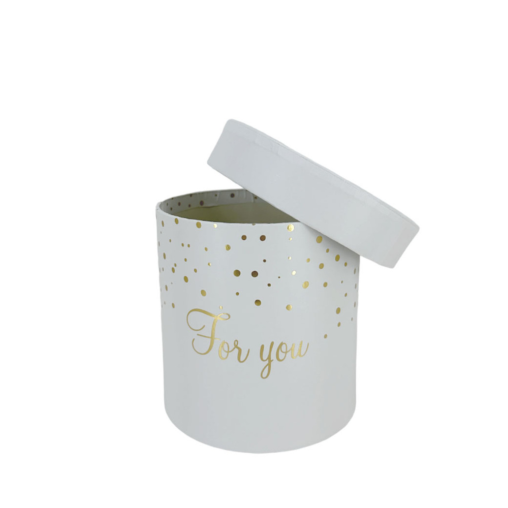 Коробка шляпная "For you", D12xH12 см Белый